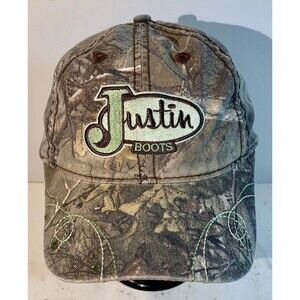 Justin Boots Womens Jeweled Embroidered RealTree Camo Hat Hunting Adjustable Cap